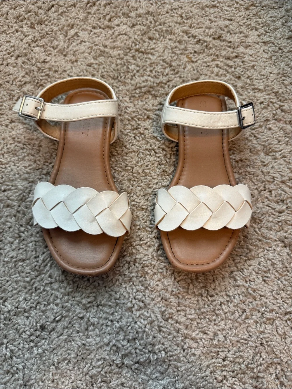 Old Navy Kids Braided Ivory Front Strap Sandals